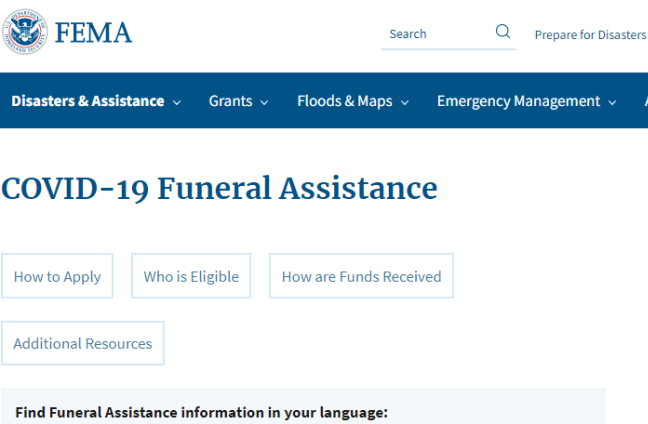  FEMA Provides Funeral Assistance Support to Those Who Have Lost Loved Ones