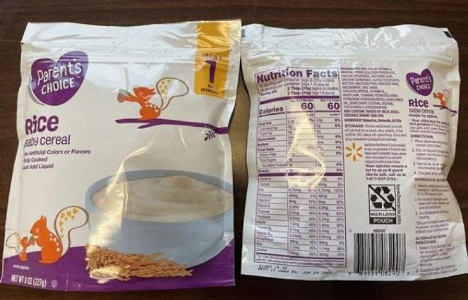 Parent’s Choice Rice Baby Cereal Recalled