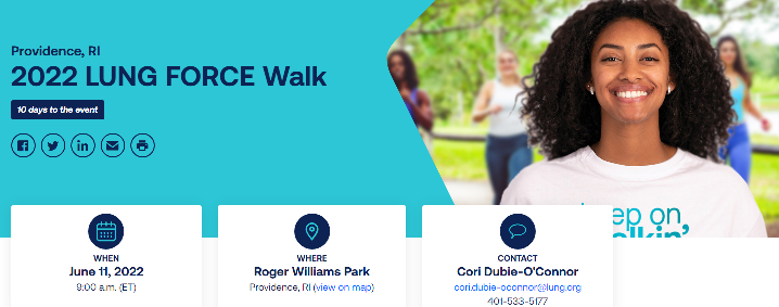  Walk for LUNG CANCER + COVID19 JUNE 11, Roger Williams Park