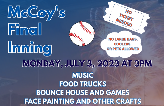 The City of Pawtucket To Host “McCoy’s Final Inning” on July 3, 2023
