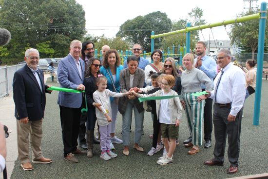  Cranston Students, City Officials Celebrate New Playground Renovations