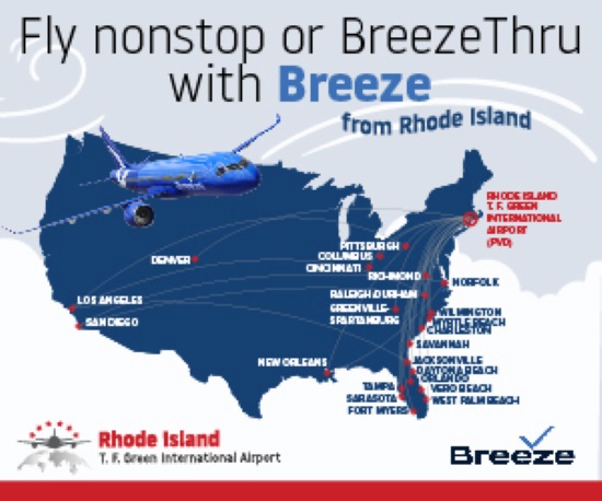  Fly Nonstop with Breeze From T.F. Green International