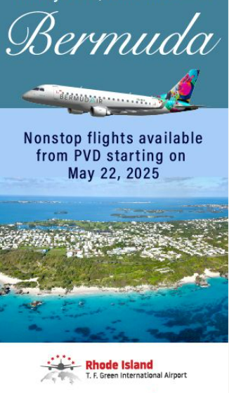  BERMUDAIR TO FLY FROM RHODE ISLAND T. F. GREEN INTERNATIONAL AIRPORT TO BERMUDA