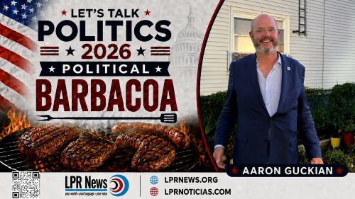  LPR’s Political Barbacoa Steve Klamkin and Paige Parks with Aaron Guckian Candidate for Governor